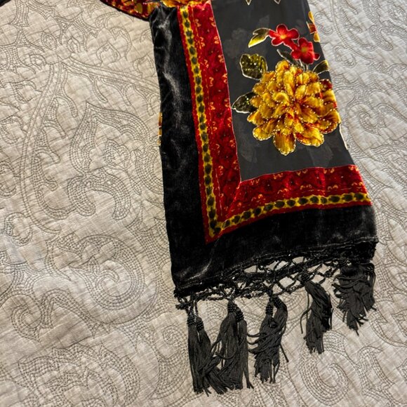 Lucy’s Silk Sequined Long Cover Up in Black - Picture 7 of 9